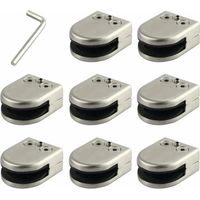 Glass Clamp 8pcs 8-12mm 304 Stainless Steel Glass Clamp Bracket Flat Back Chrome Finish for Balustrade