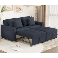 YODOLLA 2-Seater Sofa Bed Sleeper Pull Out Convertible, 3-in-1 Sofa Couch Beds with Adjust Backrest, Blue