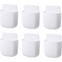 Lot de 6 supports muraux pour télécommande, auto-adhésifs, rangement sans trou, porte-crayon mural, chargeur de téléphone pour la maison, le bureau et l'école