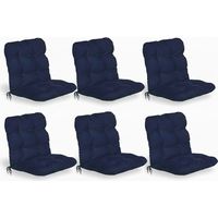 6er Set Niedriglehner Auflagen Set Flair NL 100x50x8cm Dunkelblau