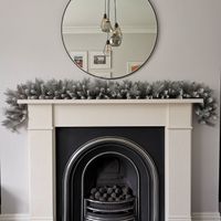 Christmas Silver Garland With Some Glitter Tips - 1.8 Meter (6.5 Ft)