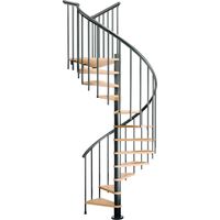 Dolle Spindeltreppe Montreal Buche/anthrazit 252-282cm Geschosshöhe Ø140cm