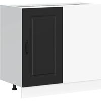 Meuble bas de cuisine Meuble de cuisine « Kalmar » Bois d'ingénierie noir