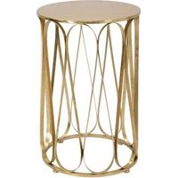 Mesa auxiliar mauro ferretti metal dorado 37 cm diámetro