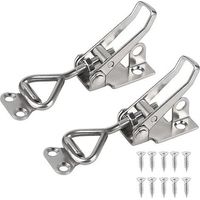 CCYKXA 2Pcs Stainless Steel Toggle Latch Clamp Catch Hood Lock Lever Catch Holding Capacity 100kg 220lbs Carpenter Toggle Clamps Adjustable Toggle Clamp for Cabinet Door, 96×18×20mm