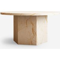 Table basse ronde contemporaine de 80cm pour salon effet marbre Deki