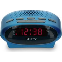 Radio reloj FM con alarma dual y pantalla LED - Azul