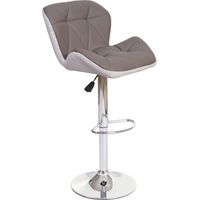 Tabouret de bar HHG-244, tabouret de bar, cuir synthétique réglable en hauteur, couleur taupe