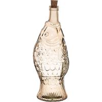 Bouteille carafe verre poisson rose 33x12x12cm