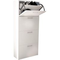 Scarpiera da interno a 4 ante con doppio scomparto in legno Anita - AntiqueWhite