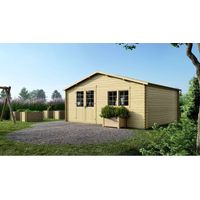 Altanka – Abri de jardin en bois 30m2 – Dimensions 6x5m – Épaisseur 40mm – Toit à deux pentes – Couverture feutre bitume – Type de bois sapin