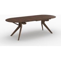Table extensible en bois d'hévéa massif foncé 6 à 10 personnes - OLI