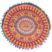 Indian Mandala Floor Pillows Coussins Ronds Coussins Bohémiens Cover Cover Case 13
