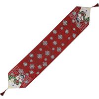 Snowman Tablecloth Cotton And Linen Christmas Products Christmas Decorations Tablecloth Table Top Decorations1pcs-red