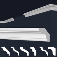 MARBET DESIGN Stuckleisten XPS Styropor weiß 2 Meter Deckenleisten Wandleisten E-Leisten Modelle: E-23 / 22x22mm, 1-Innenecke / 1-Außenecke
