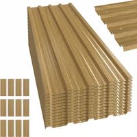 Outsunny – Lot de 12 panneaux en acier galvanisé – Résistant aux intempéries – Dimensions 129L x 45l cm – Pour bardage extérieur