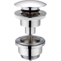 Cornat T317421OH Valvola di Scarico Push Up 1 1/4" per lavabo, cromata, Cromo (Lucido)