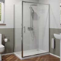 1200 x 900mm Sliding Shower Door & Side Panel Enclosure 6mm Glass Screen Framed