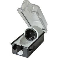 interBär 9015-001.01 Aufputz-Steckdose abschließbar IP44 Schwarz, Transparent