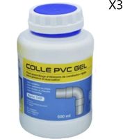 Lot de 3 Pots de Colle PVC Gel 500ml MB EXPERT Multi-Usage Eau Avec Pinceau Intégré - COL00020
