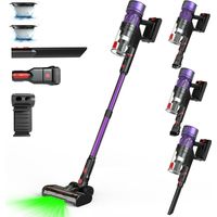 Aspirateur à main sans fil SENZONE, Aspirateur portable 550W, Aspiration 37kPa, Autonomie longue durée, pour sol dur, tapis, voiture, animal domestique, violet