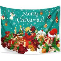 (jesus) Christmas Tree Tapestry, 150x200cm Christmas Fireplace Background Hanging Cloth Santa Claus Photography Background Portrait Party Banner D