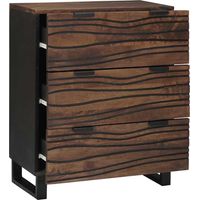 2 pcs Sideboard/Anrichte/Buffet Walnuss 120 x 33,5 x 75 cm Massivholz Mango LXWW572099