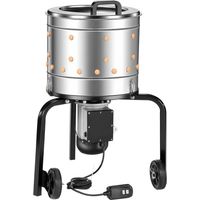 Mophorn Plumeuse électrique pour volaille 500 W, tambour en acier inoxydable 40x35 cm, équipée de 114 doigts souples, roues de transport, vitesse de 230 tr/min, idéale pour poules, canards et dindes