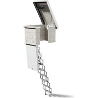 Dolle Flachdachausstieg clickFIX® vario Aluminium-Scherentreppe 120 x 70 cm 2 Zwischenrahmen 266 – 295 cm Raumhöhe