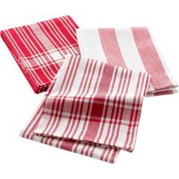 Lot de 3 Torchons "Bayado" 50x70cm Rouge