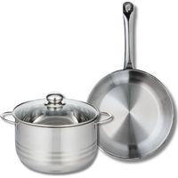 Ensemble de 1 Poêle de cuisson 28 cm et 1 faitout 24 cm Elo Profi Brillant
