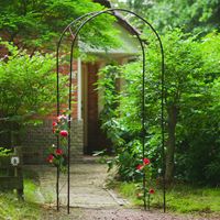 Pergola Bogen - NATUR - Metall - 112,5 x 39,5 x 231 cm - Schwarz - Dekor mit Voluten