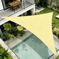 Triangular awning, 1.6 x 1.6 x 1.6 m Triangle shade sail, triangular sun visor, triangular sun sail, breathable triangular canvas shade, for garden, terrace, outdoor, camping