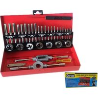 Trade Shop - 32-TEILIGES SET-BOX-KIT ZUM GEWINDEN VON AUSSEN- UND INNENGEWINDEN HX32TD -