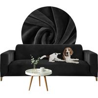 Housse pour canapé d'angle 2 places, velours noir