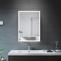 ELEGANT Bathrrom Wall Cabinet Stainless steel Mirror Cabinet with LED Mirror, Shaver Socket, Anti Fog, Adjustable Brightness 500 x 125 X 700 mm