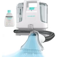 Nettoyeur de tapis 400W – Pulvériser, récurer, aspirer – Double réservoir 1100ml propre et 500ml usé – Buse d'angle et brosse pour tissus – Haushof
