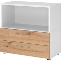 bümö flexi Aktenschrank klein mit Schubladen Weiß/Asteiche