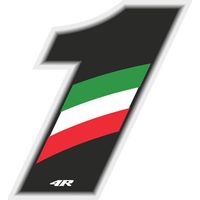 Numeri Adesivi Tricolore - Numeri: 1 - Dimensione: 65 X 85 MM