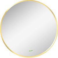 Miroir mural rond pour salle de bain, chambre, couloir, cadre en métal, couleur : or, Ø50 cm