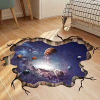 47,2'' X 31,5'' Riesige 3D-Weltraum-Wandaufkleber Milchstraße Planet Abnehmbare große Wand-, Boden- und Deckenaufkleber Kunstdekorationen Dekor für Kinder Jungen Kind