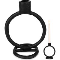 Schwarzer Aluminium-Kerzenständer, 15 cm