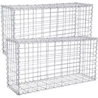 Songmics – Gabion pour pierre 100 x 50 x 30 cm – Acier galvanisé 4 mm – Assemblage sans outil – Décoration de jardin modulable
