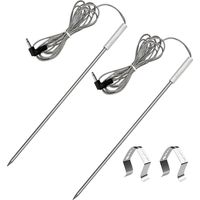 Sondes à viande de rechange pour grils et fumoirs experts/à granulés, thermomètre à prise de 3,5 mm avec 2 clips de sonde, adaptés aux accessoires de gril.