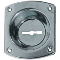 CR art 32 rosace avec e'videment 12 mm pour serrure de se'curite' chrome'e