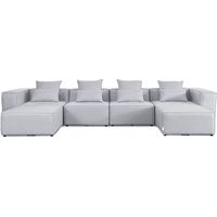 HOME DELUXE - Sofá modular VERONA Color: gris claro, versión: XXL