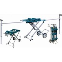 Makita – Chariot établi avec servantes et roues pour scies stationnaires – Support matériel long réglable – Roues larges et robustes – DEAWST05