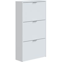 Meuble à Chaussures Forés Rangement Compact 3 Portes Pliant, Blanc Brillant - Forés/arkit