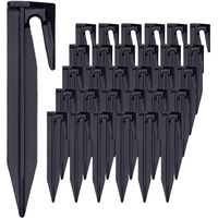 Lot de 50 piquets de fil périphérique – Piquets de bordure paysagère en plastique de 3,3 pouces pour tondeuses robotisées – Agrafes de jardin robustes avec pointe en baïonnette – Noir