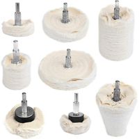 Satz mit 8 flachen und konischen Polierscheiben für 6,3-mm-Bohrer
